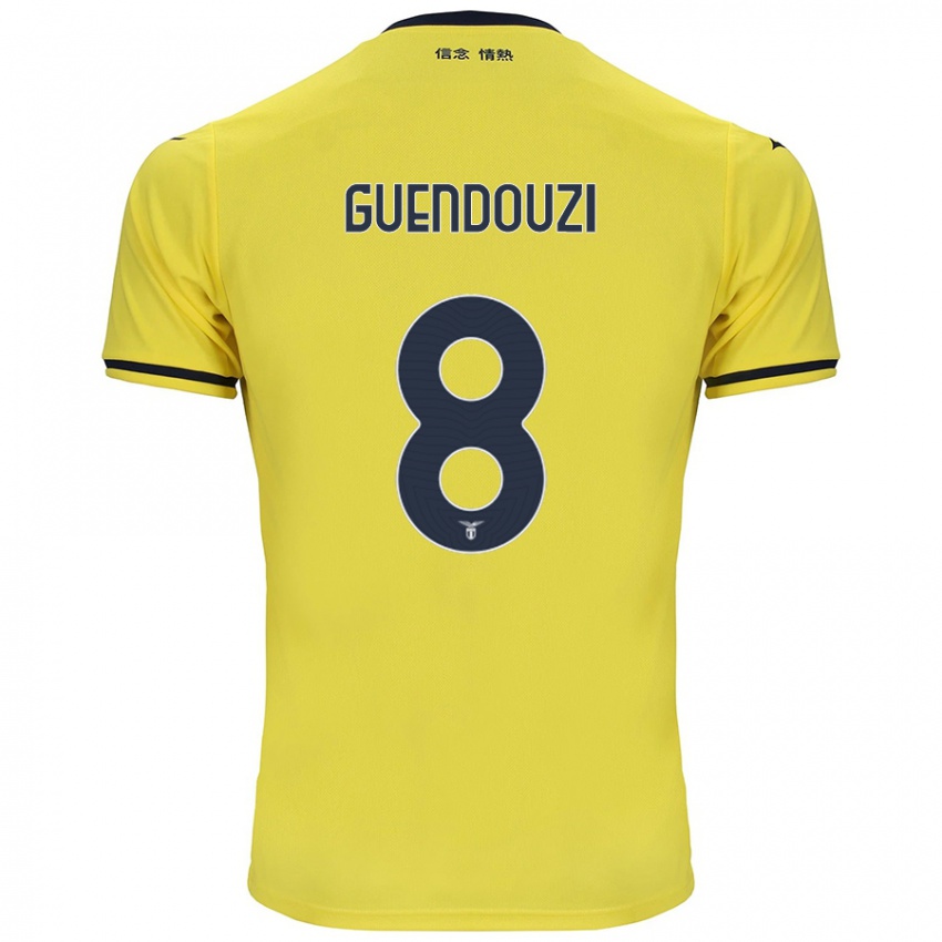 Kinder Matteo Guendouzi #8 Gelb Auswärtstrikot Trikot 2024/25 T-Shirt