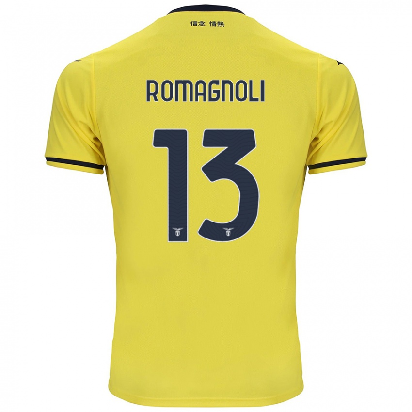 Kinder Alessio Romagnoli #13 Gelb Auswärtstrikot Trikot 2024/25 T-Shirt