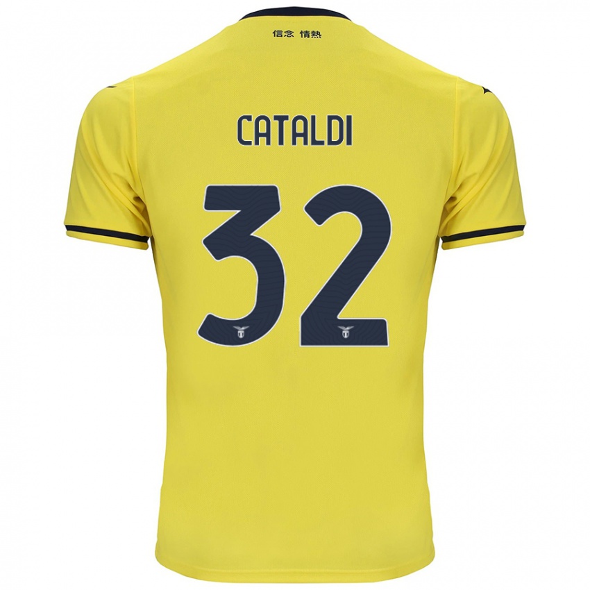 Kinder Danilo Cataldi #32 Gelb Auswärtstrikot Trikot 2024/25 T-Shirt