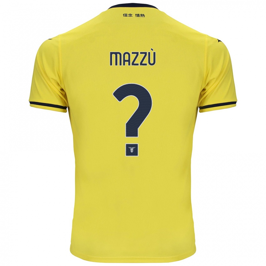 Kinder Domenico Mazzù #0 Gelb Auswärtstrikot Trikot 2024/25 T-Shirt