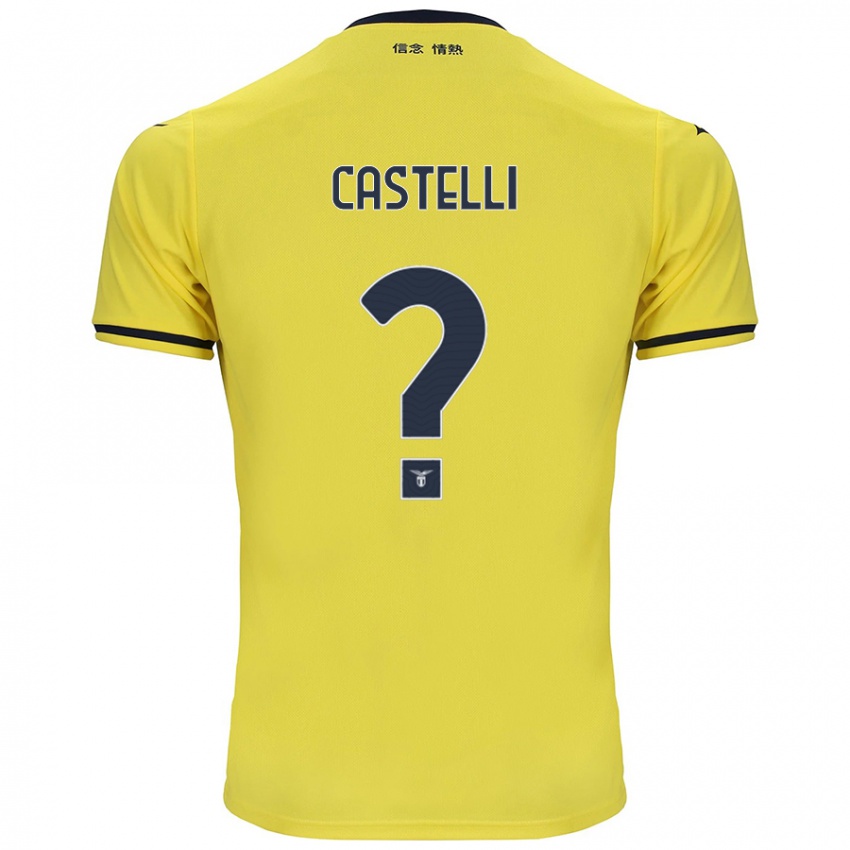 Kinder Valerio Castelli #0 Gelb Auswärtstrikot Trikot 2024/25 T-Shirt