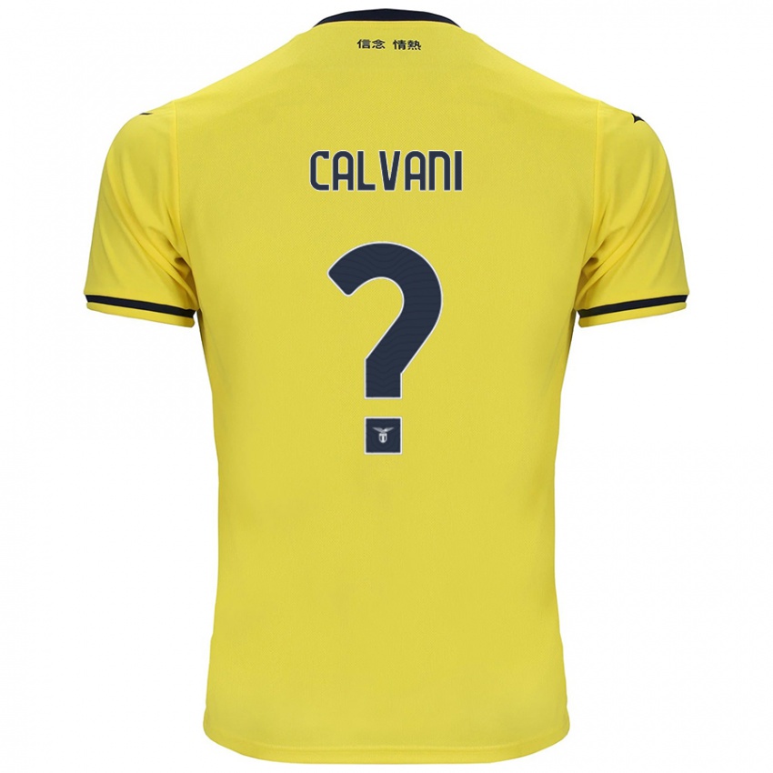 Kinder Lorenzo Calvani #0 Gelb Auswärtstrikot Trikot 2024/25 T-Shirt