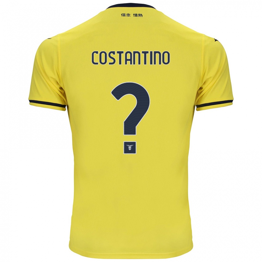 Kinder Davide Costantino #0 Gelb Auswärtstrikot Trikot 2024/25 T-Shirt