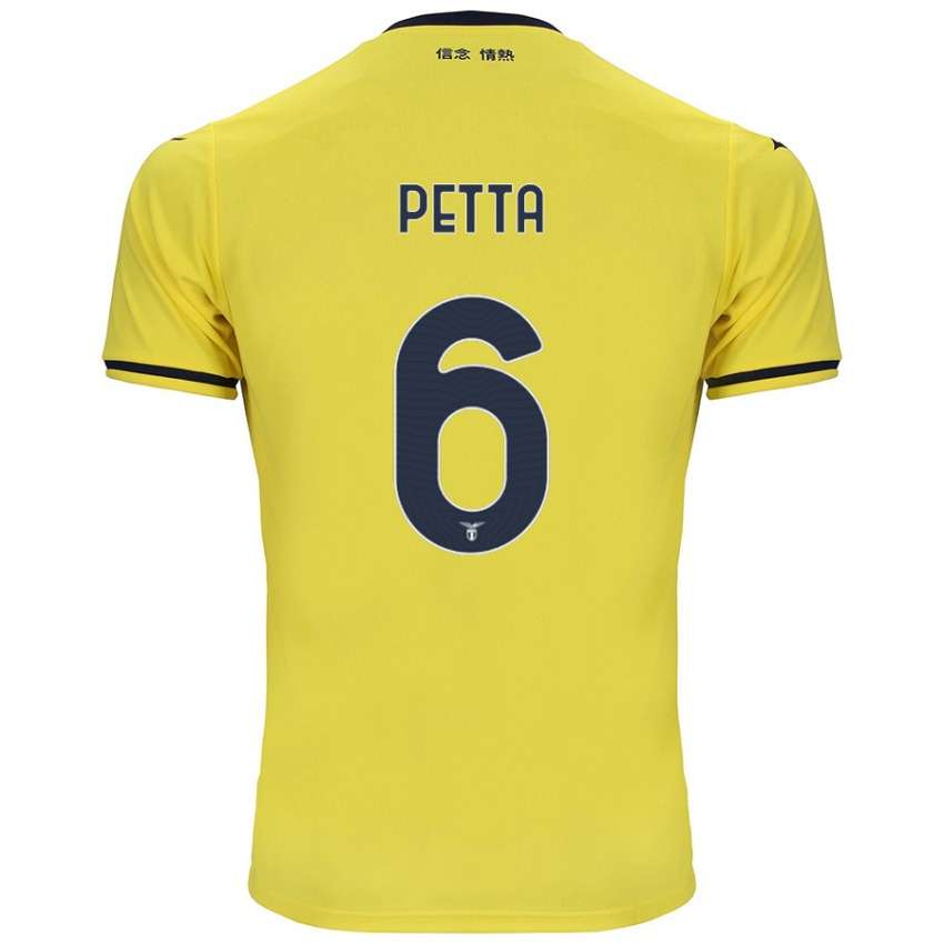 Kinder Andrea Petta #6 Gelb Auswärtstrikot Trikot 2024/25 T-Shirt