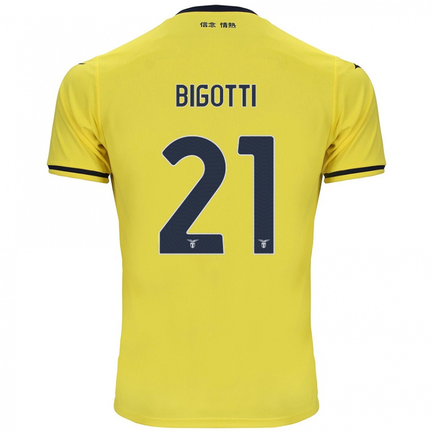 Kinder Massimo Bigotti #21 Gelb Auswärtstrikot Trikot 2024/25 T-Shirt