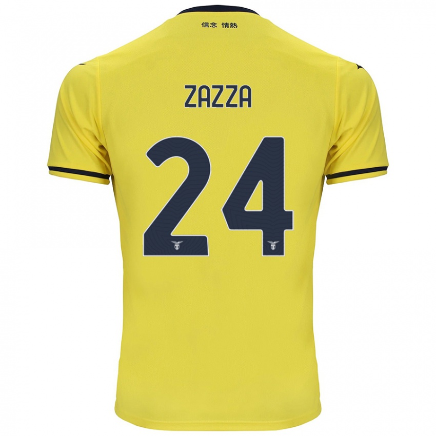 Kinder Matteo Zazza #24 Gelb Auswärtstrikot Trikot 2024/25 T-Shirt