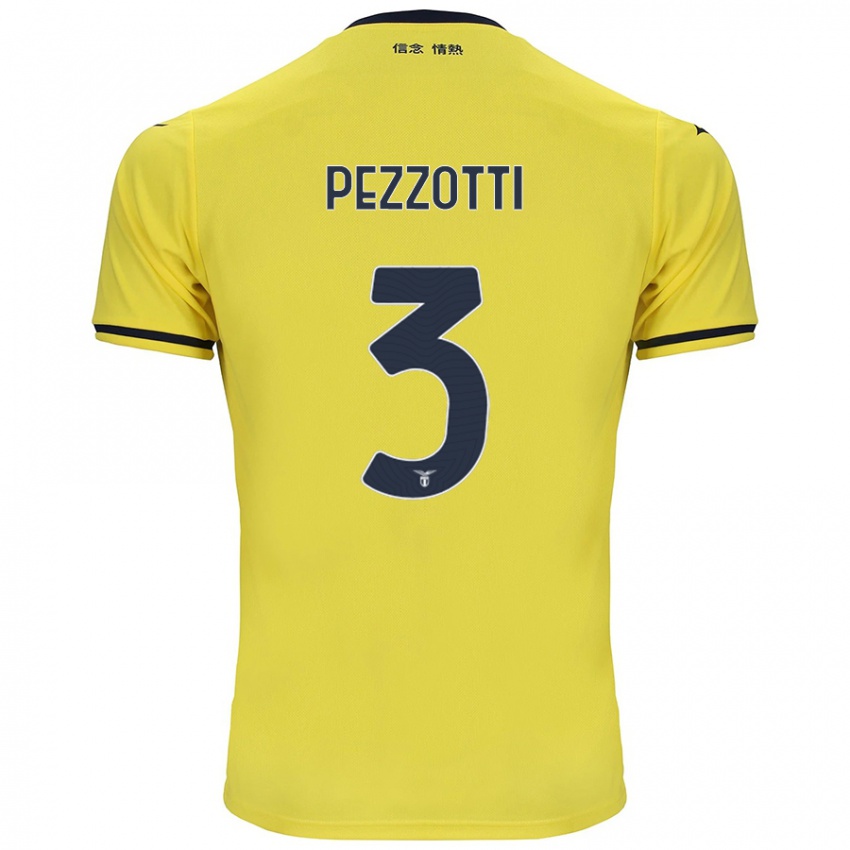 Kinder Arianna Pezzotti #3 Gelb Auswärtstrikot Trikot 2024/25 T-Shirt