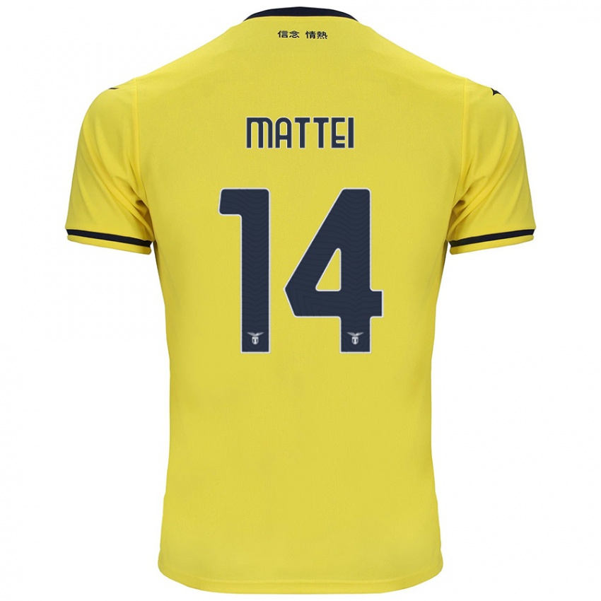 Kinder Sarah Mattei #14 Gelb Auswärtstrikot Trikot 2024/25 T-Shirt