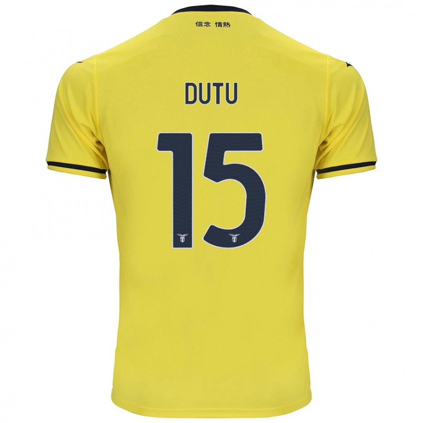 Kinder Matteo Dutu #15 Gelb Auswärtstrikot Trikot 2024/25 T-Shirt