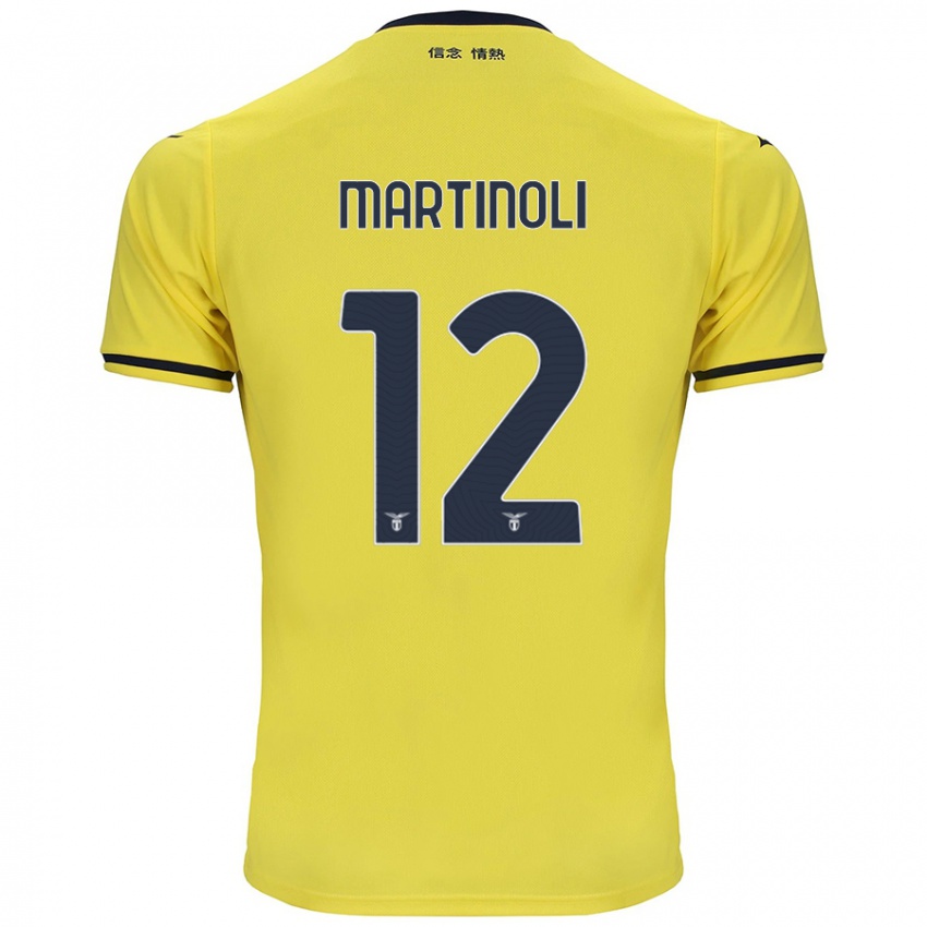 Kinder Elettra Martinoli #12 Gelb Auswärtstrikot Trikot 2024/25 T-Shirt