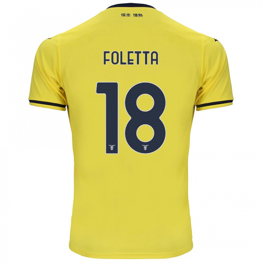 Kinder Isabella Foletta #18 Gelb Auswärtstrikot Trikot 2024/25 T-Shirt