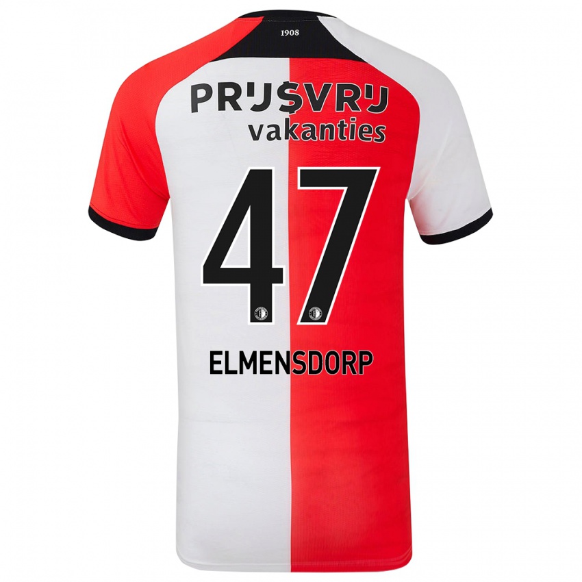 Herren Paris Elmensdorp #47 Rot Weiß Heimtrikot Trikot 2024/25 T-Shirt