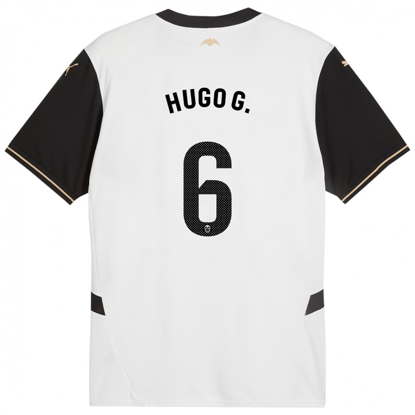 Herren Hugo Guillamon #6 Weiß Schwarz Heimtrikot Trikot 2024/25 T-Shirt