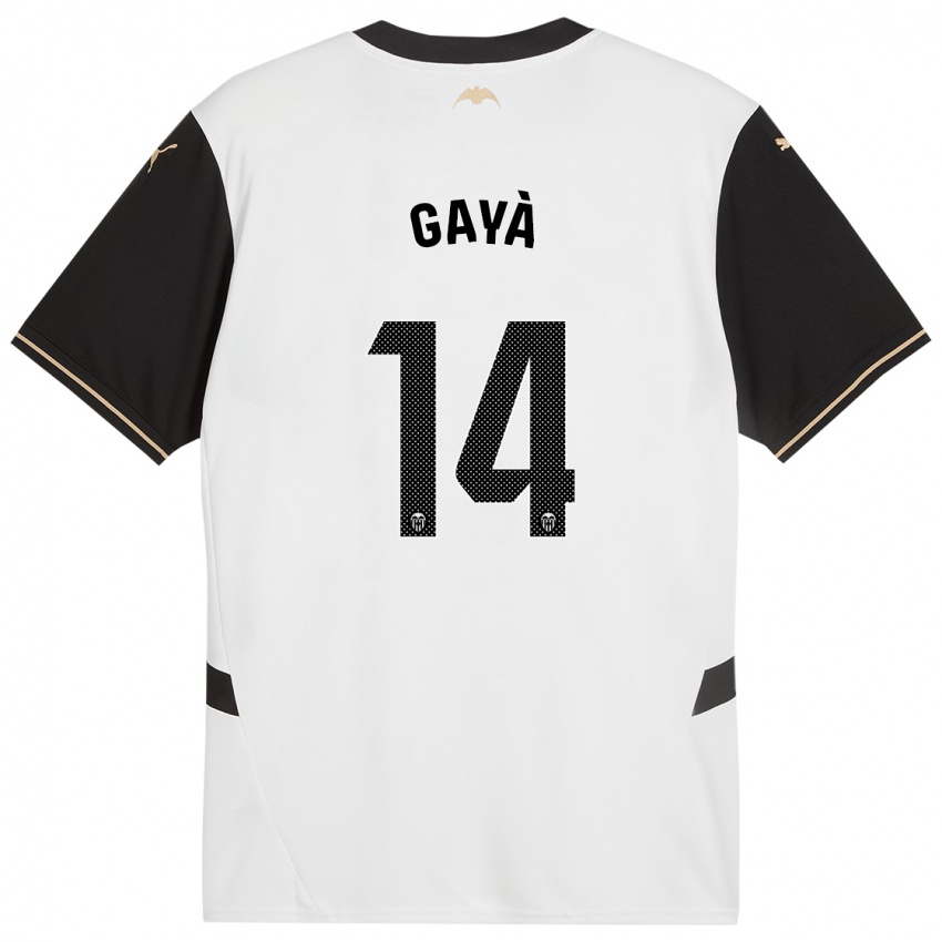 Herren Jose Gaya #14 Weiß Schwarz Heimtrikot Trikot 2024/25 T-Shirt