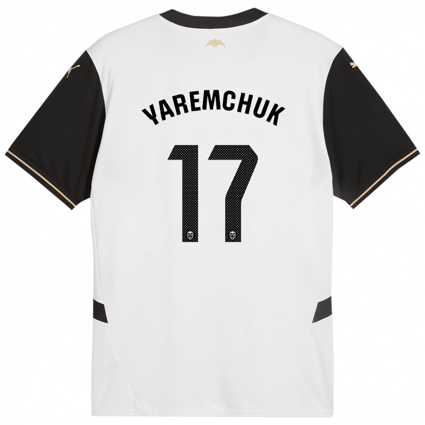 Herren Roman Yaremchuk #17 Weiß Schwarz Heimtrikot Trikot 2024/25 T-Shirt