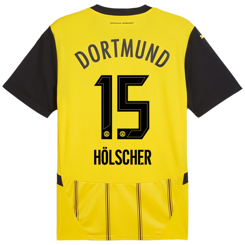 Herren Mats Hölscher #15 Gelb Schwarz Heimtrikot Trikot 2024/25 T-Shirt