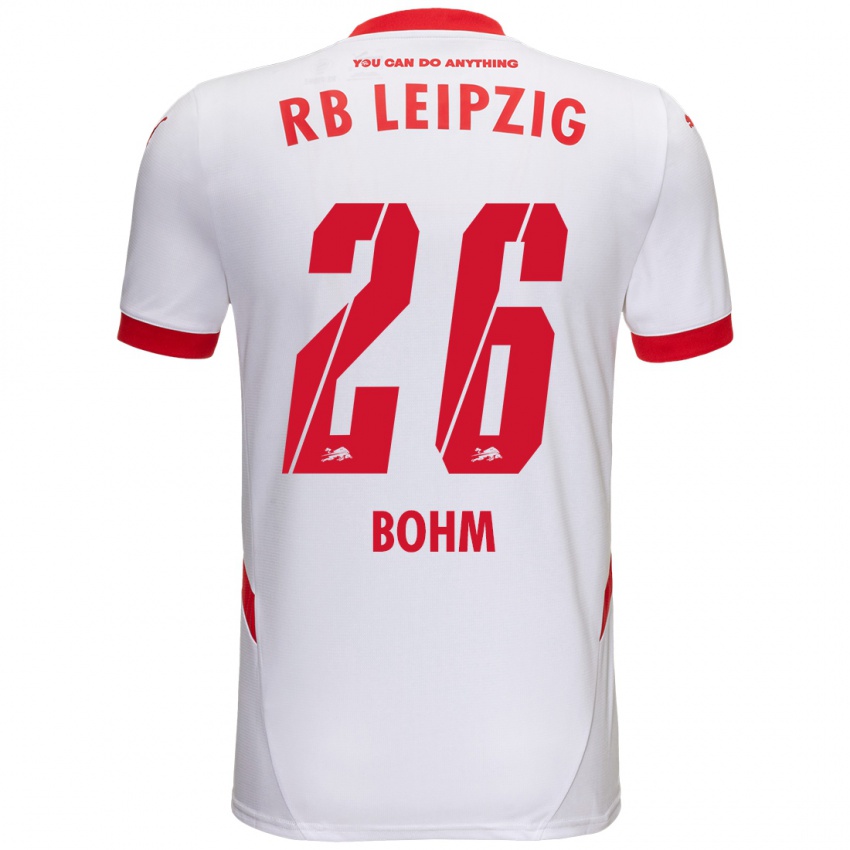 Herren Pepe Böhm #26 Weiß Rot Heimtrikot Trikot 2024/25 T-Shirt