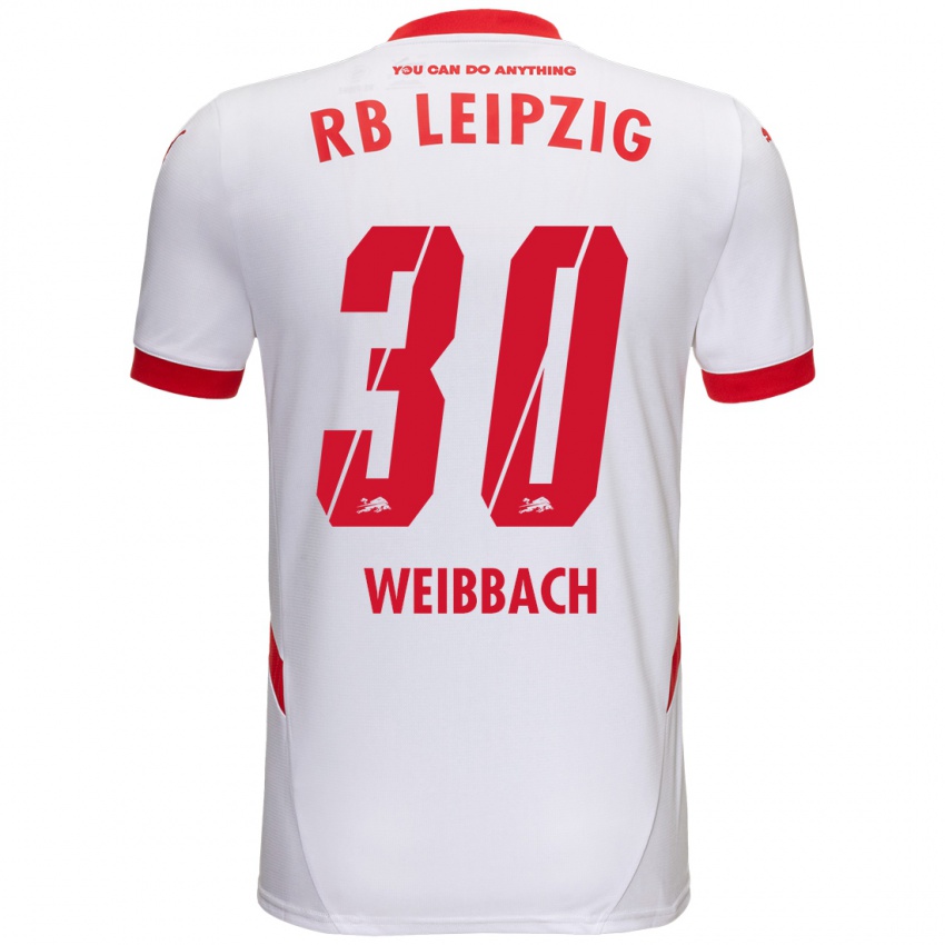 Herren Noah Weißbach #30 Weiß Rot Heimtrikot Trikot 2024/25 T-Shirt