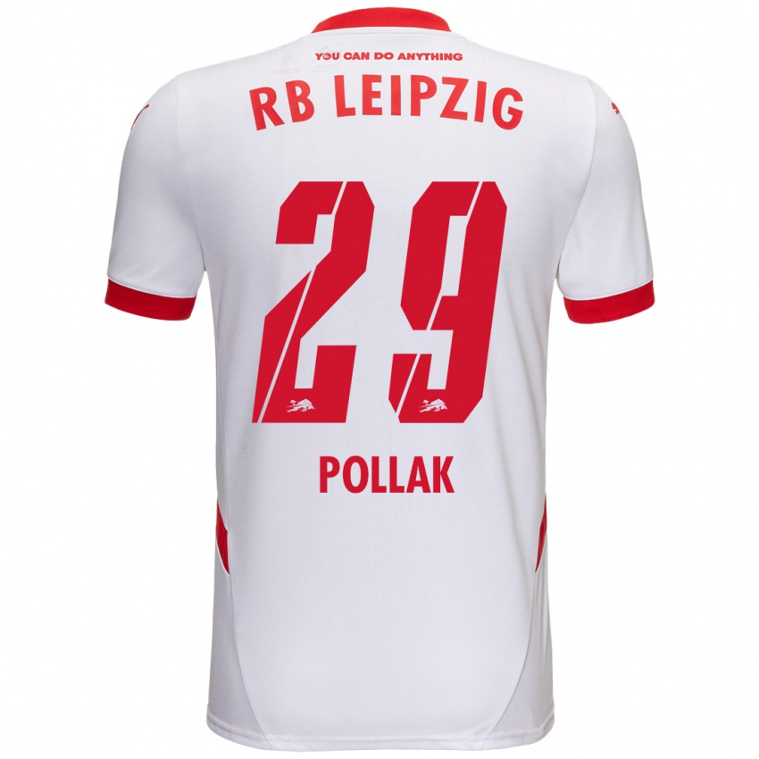 Herren Julia Pollak #29 Weiß Rot Heimtrikot Trikot 2024/25 T-Shirt