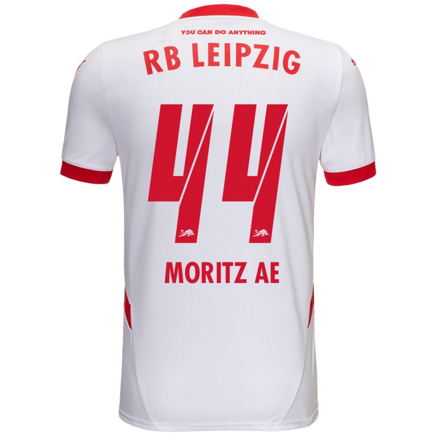 Herren Moritz Aé #44 Weiß Rot Heimtrikot Trikot 2024/25 T-Shirt