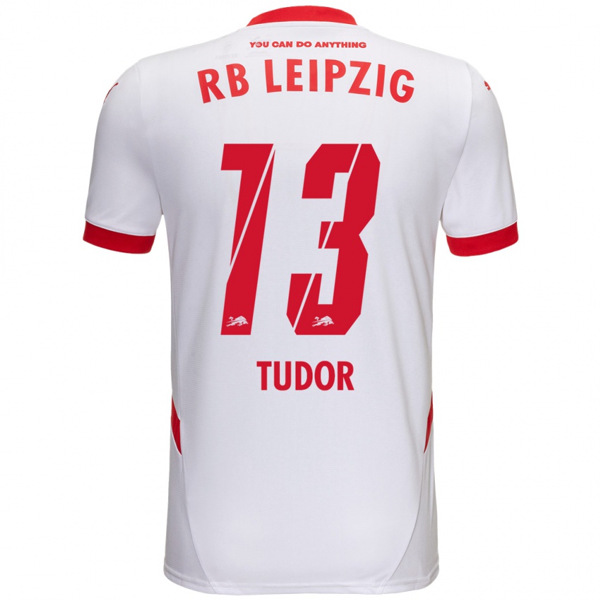 Herren Aaron Tudor #13 Weiß Rot Heimtrikot Trikot 2024/25 T-Shirt