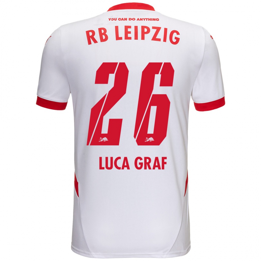 Herren Luca Marie Graf #26 Weiß Rot Heimtrikot Trikot 2024/25 T-Shirt