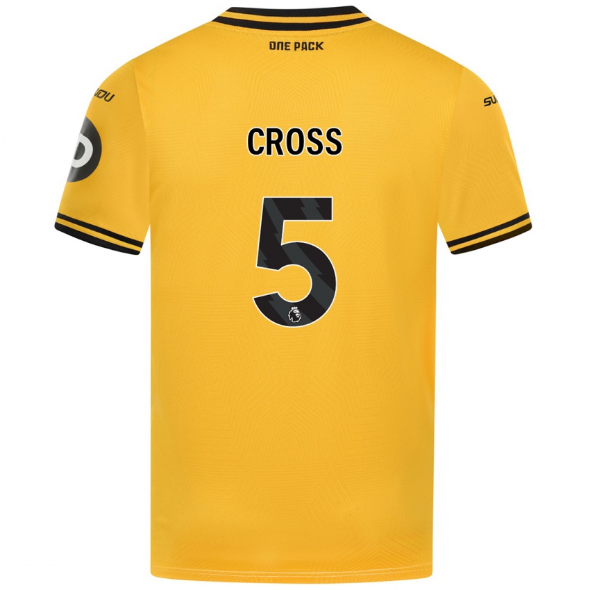 Herren Emma Cross #5 Gelb Heimtrikot Trikot 2024/25 T-Shirt