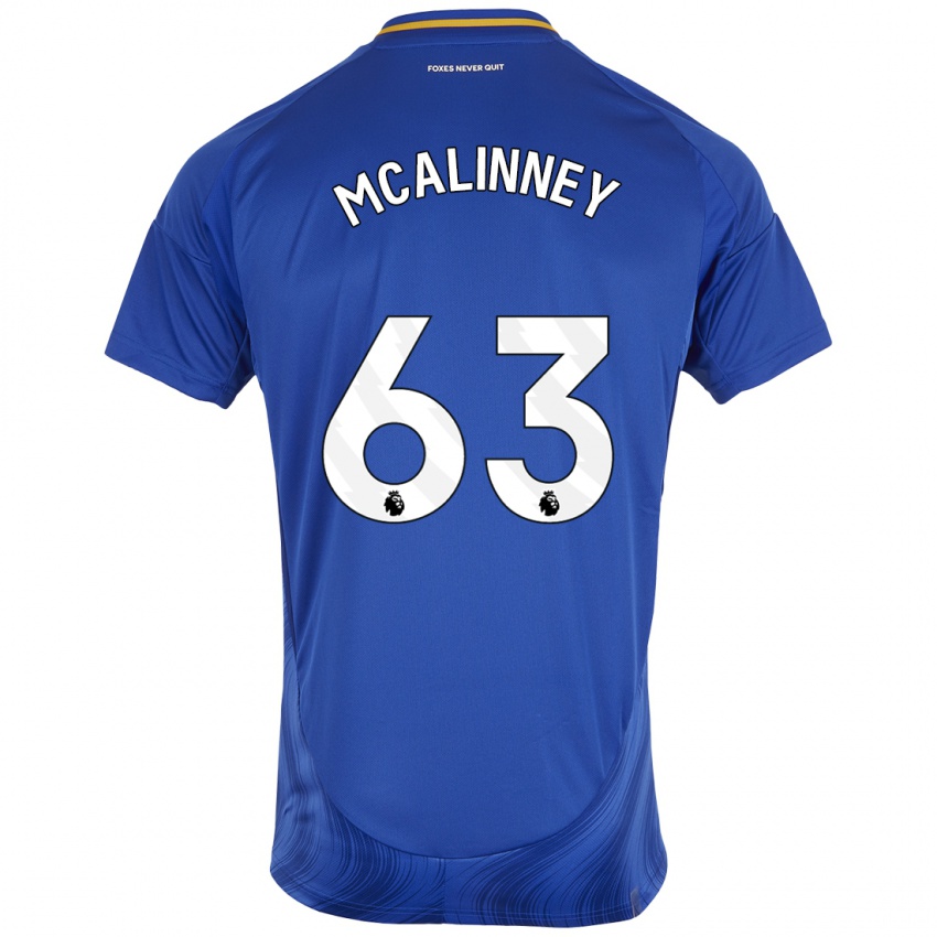 Herren Liam Mcalinney #63 Blau Weiß Heimtrikot Trikot 2024/25 T-Shirt