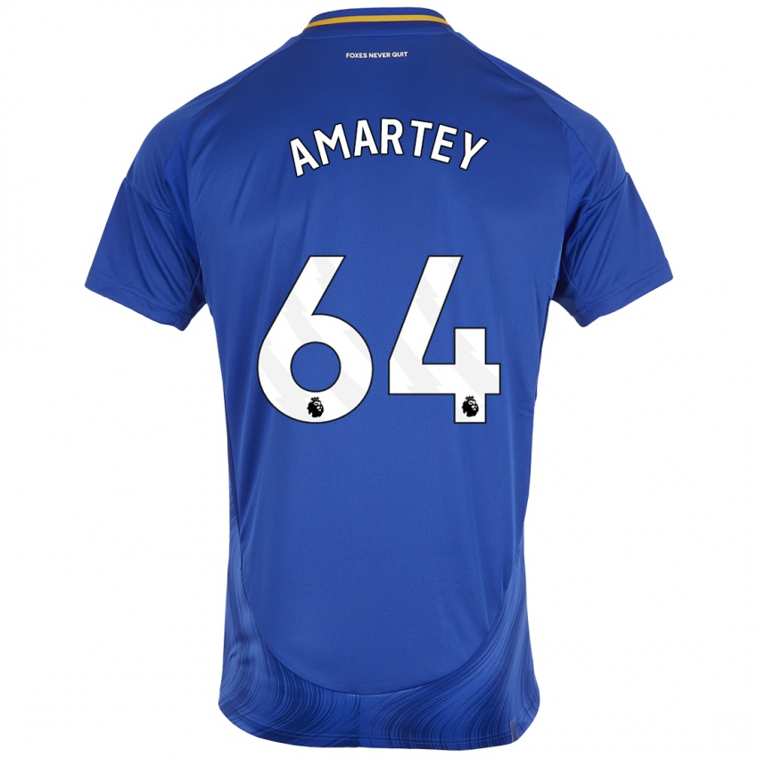 Herren Bobby Amartey #64 Blau Weiß Heimtrikot Trikot 2024/25 T-Shirt