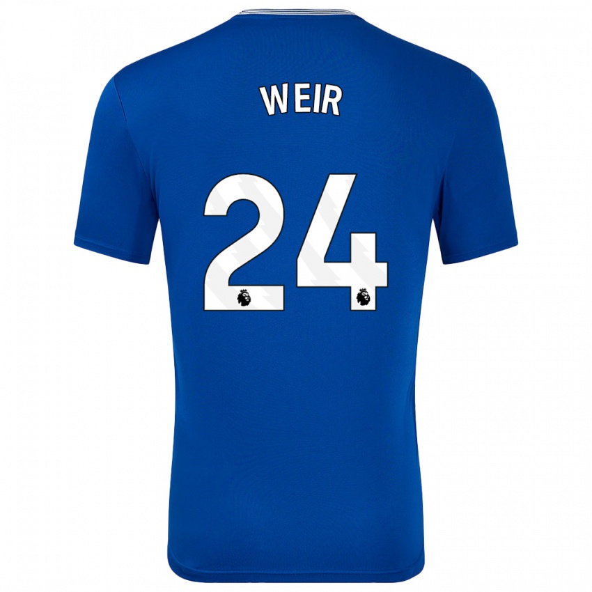 Herren Kenzie Weir #24 Blau Mit Heimtrikot Trikot 2024/25 T-Shirt