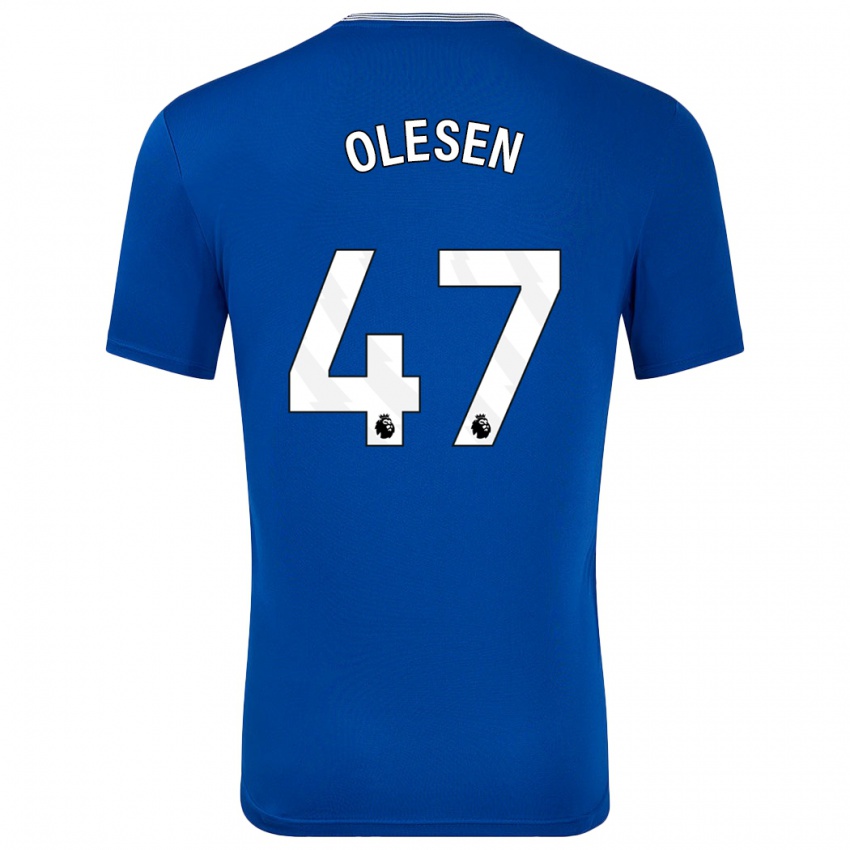 Herren Karoline Olesen #47 Blau Mit Heimtrikot Trikot 2024/25 T-Shirt