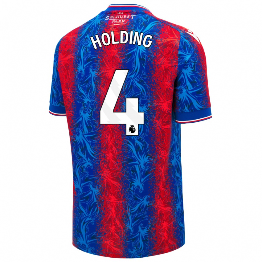 Herren Rob Holding #4 Rot Blauen Streifen Heimtrikot Trikot 2024/25 T-Shirt