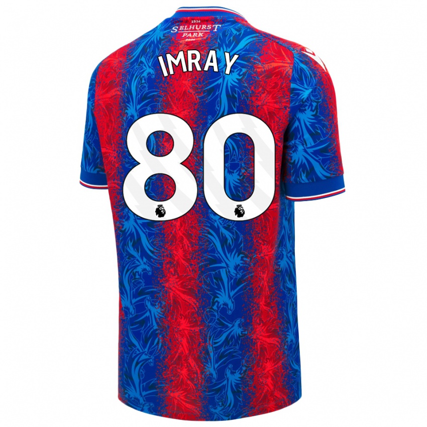 Herren Danny Imray #80 Rot Blauen Streifen Heimtrikot Trikot 2024/25 T-Shirt