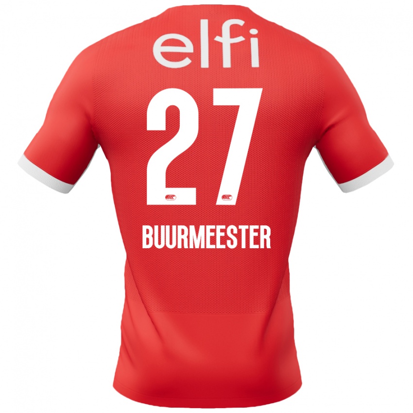 Herren Zico Buurmeester #27 Rot Weiß Heimtrikot Trikot 2024/25 T-Shirt