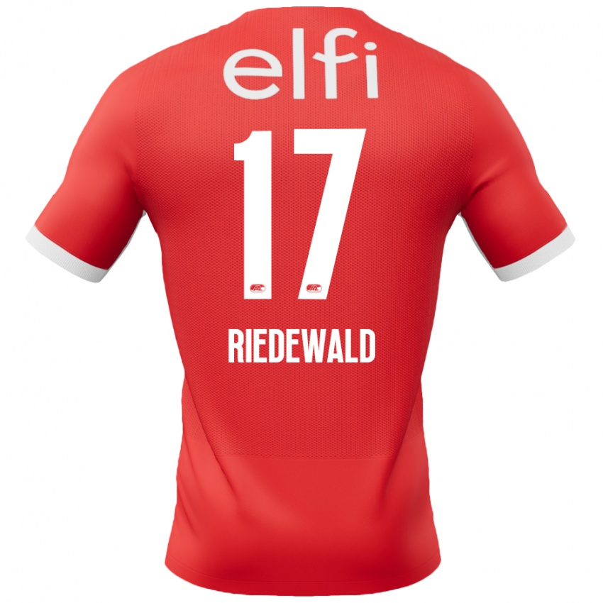 Herren Kenzo Riedewald #17 Rot Weiß Heimtrikot Trikot 2024/25 T-Shirt