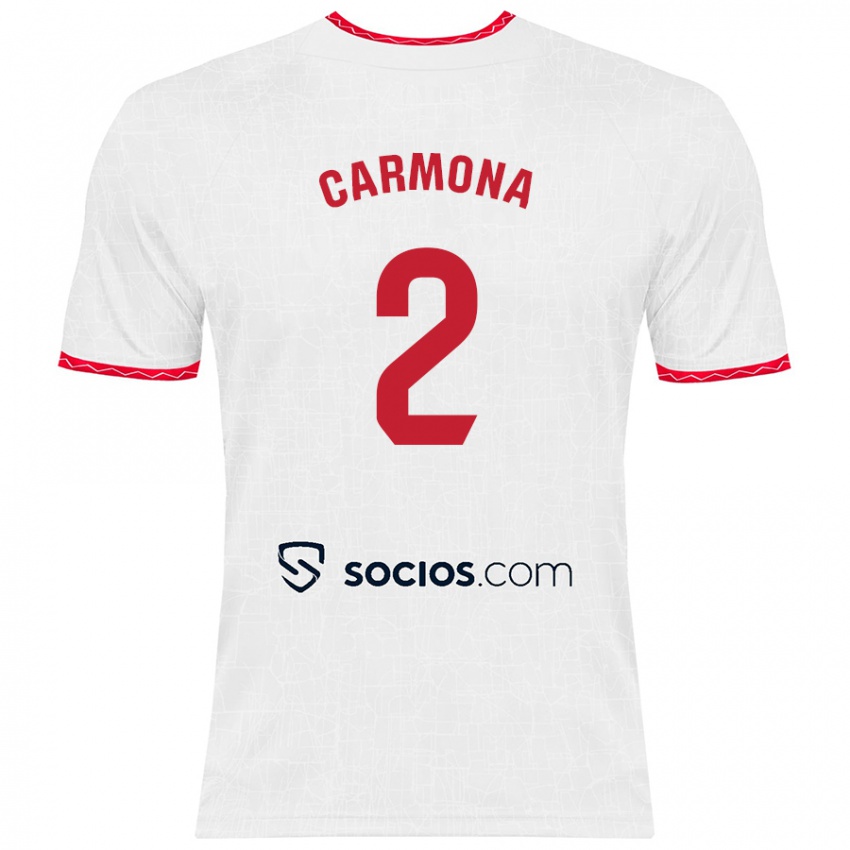 Herren José Ángel Carmona #2 Weiß Rot Heimtrikot Trikot 2024/25 T-Shirt