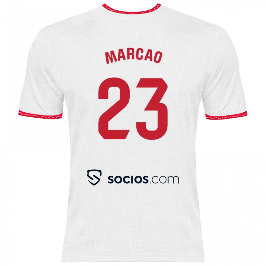 Herren Marcão #23 Weiß Rot Heimtrikot Trikot 2024/25 T-Shirt