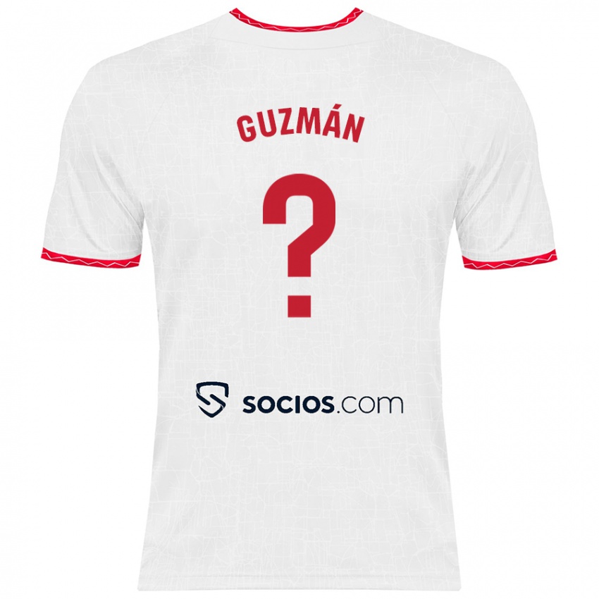 Herren Gonzalo Guzmán #0 Weiß Rot Heimtrikot Trikot 2024/25 T-Shirt