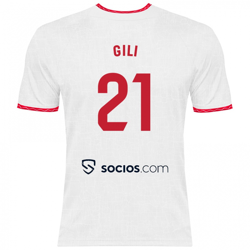 Herren Gemma Gili #21 Weiß Rot Heimtrikot Trikot 2024/25 T-Shirt