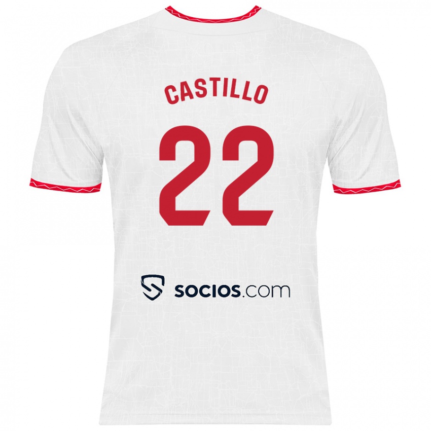 Herren José Castillo #22 Weiß Rot Heimtrikot Trikot 2024/25 T-Shirt