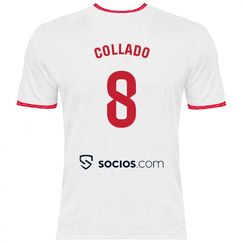 Herren Alberto Collado #8 Weiß Rot Heimtrikot Trikot 2024/25 T-Shirt