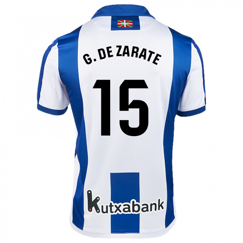 Herren Urko Gonzalez De Zarate #15 Weiß Blau Heimtrikot Trikot 2024/25 T-Shirt