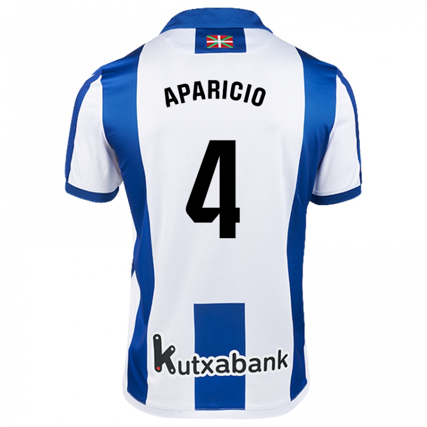 Herren Nahia Aparicio Jaular #4 Weiß Blau Heimtrikot Trikot 2024/25 T-Shirt