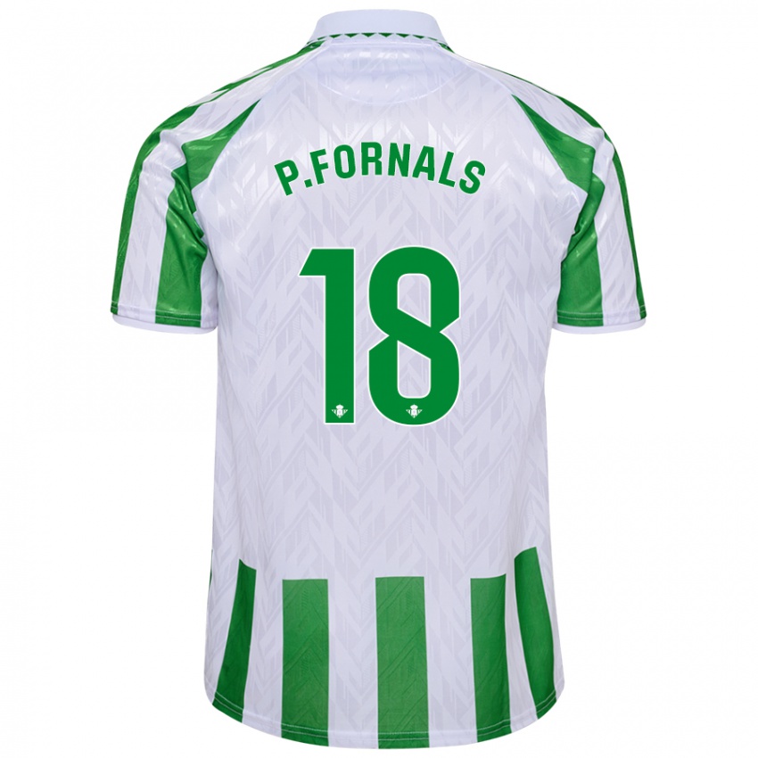 Herren Pablo Fornals #18 Grün Weiße Streifen Heimtrikot Trikot 2024/25 T-Shirt