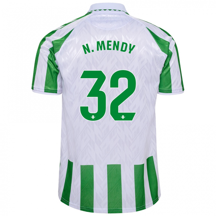 Herren Nobel Mendy #32 Grün Weiße Streifen Heimtrikot Trikot 2024/25 T-Shirt