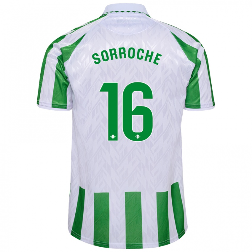 Herren Ginés Sorroche #16 Grün Weiße Streifen Heimtrikot Trikot 2024/25 T-Shirt