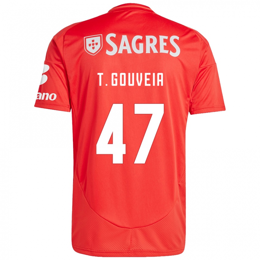 Herren Tiago Gouveia #47 Rot Weiß Heimtrikot Trikot 2024/25 T-Shirt