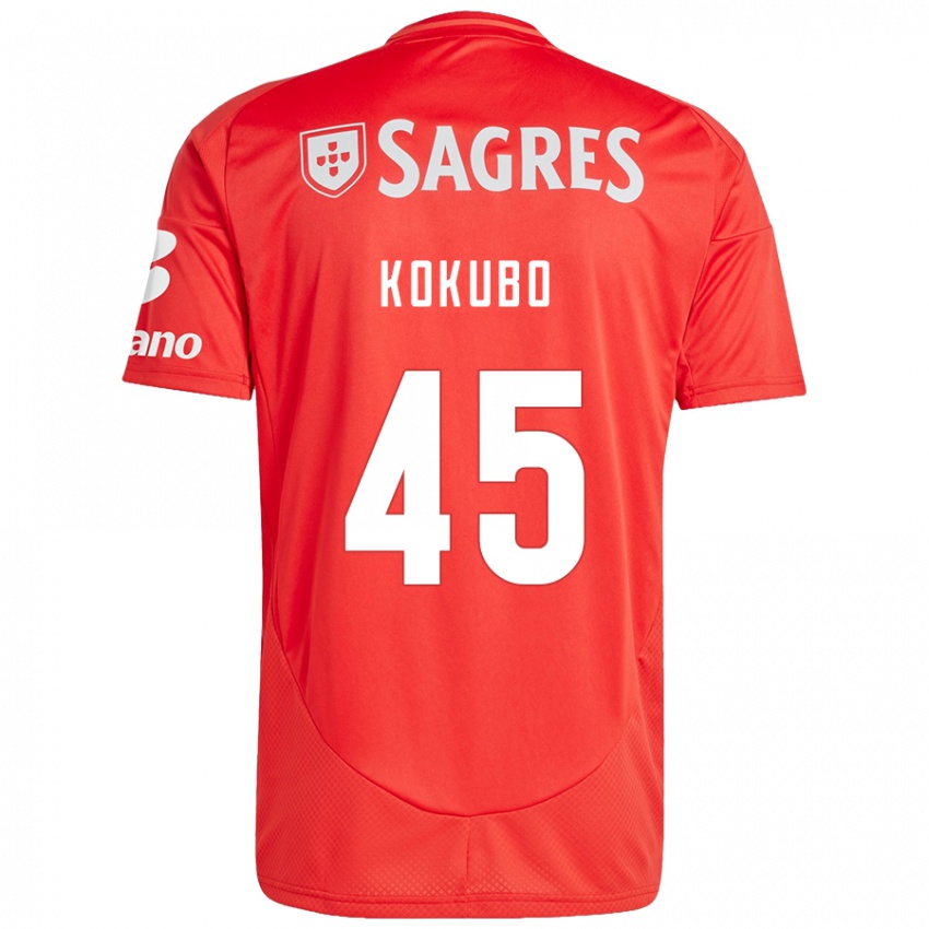 Herren Leo Kokubo #45 Rot Weiß Heimtrikot Trikot 2024/25 T-Shirt