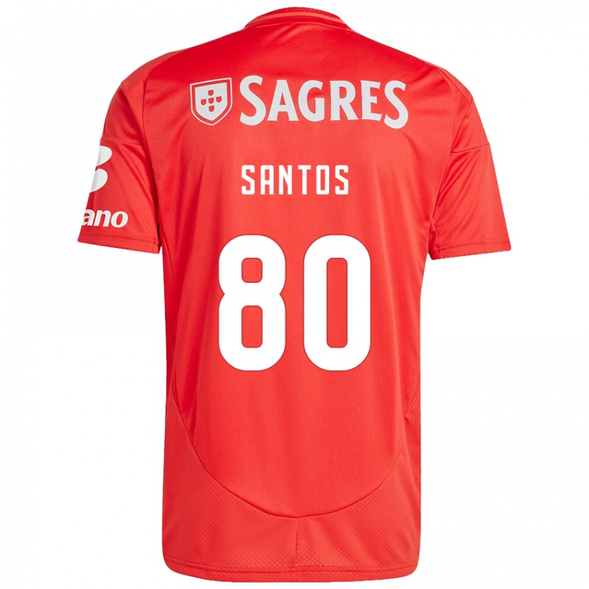 Herren Pedro Santos #80 Rot Weiß Heimtrikot Trikot 2024/25 T-Shirt