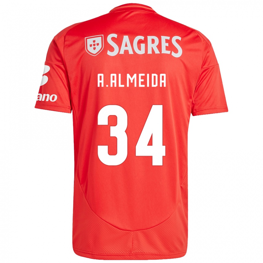 Herren Andre Almeida #34 Rot Weiß Heimtrikot Trikot 2024/25 T-Shirt